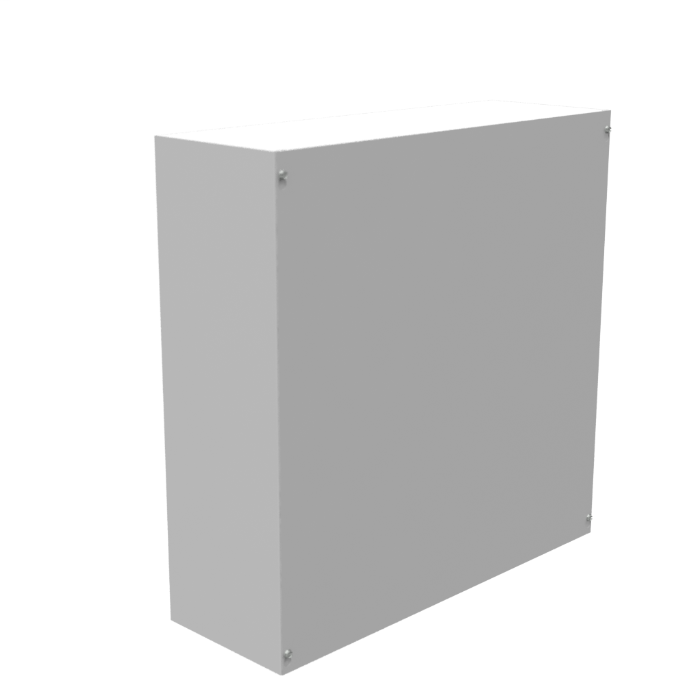 24X8x24 Screw Cover Type 1 UL Steel No KO Gray Cover w/ Teardrop Slots Holes In Back