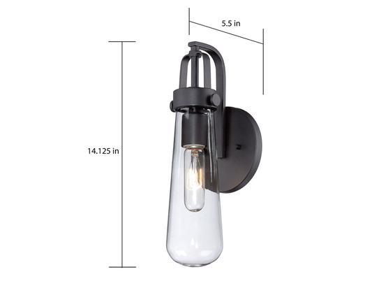Beaker - 1 Light Wall Sconce with Clear Glass -Aged Bronze Finish