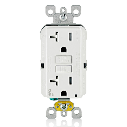 20 Amp, Self Test, Tamper-Resistant AFCI Outlet with LED Indicator Light