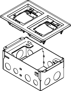 880W2827B Series Two-Gang Steel Floor Box for Wood Floors