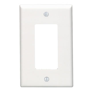 1-Gang Decora/GFCI Device Wallplate, Midway Size, Thermoset, White