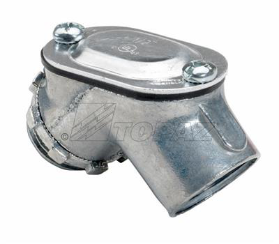 1-1/4" Rigid To Box 90° Pull Elbows Zinc With Gasket