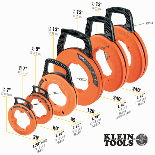 1/8-Inch Wide Steel Fish Tape 65-Foot