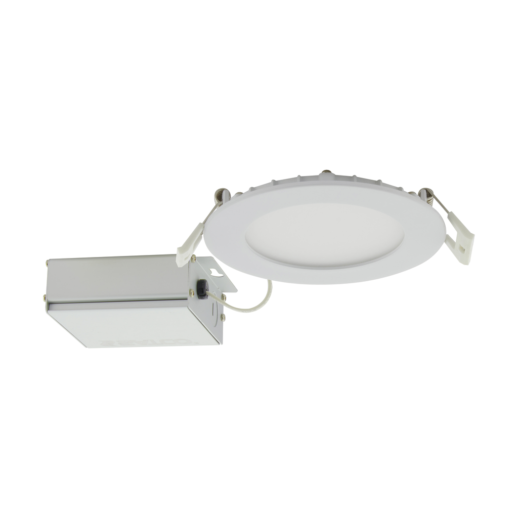 10 Watt; LED Direct Wire Downlight; Edge-lit; 4 inch; CCT Selectable; 120 volt; Dimmable; Round; Remote Driver