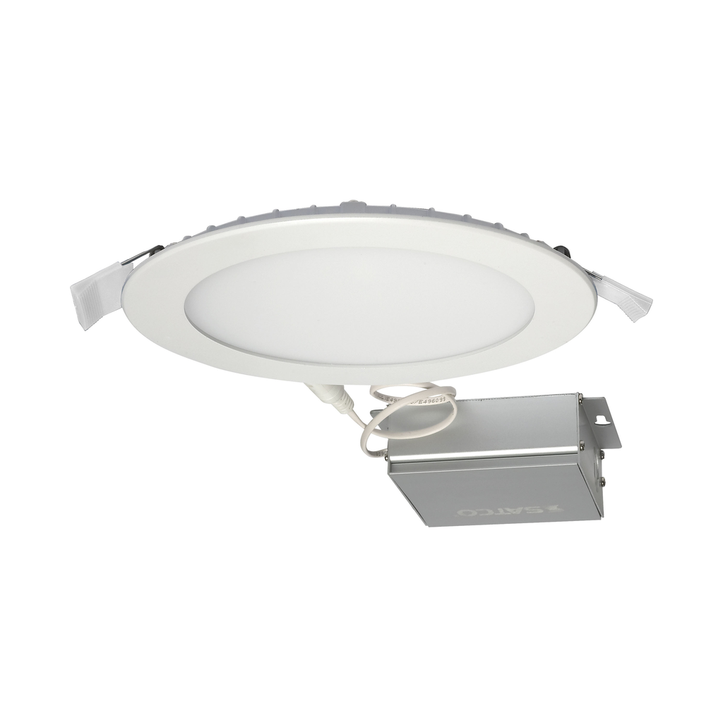 12 watt LED Direct Wire Downlight; Edge-lit; 6 inch; 3000K; 120 volt; Dimmable; Round; Remote Driver