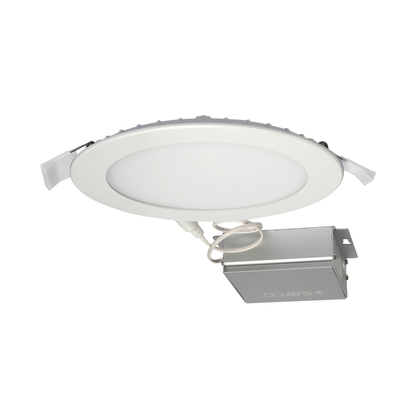 12 watt LED Direct Wire Downlight; Edge-lit; 6 inch; 3000K; 120 volt; Dimmable; Round; Remote Driver