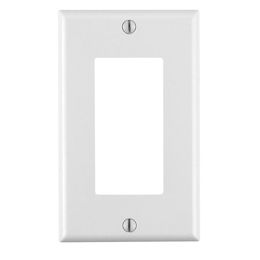 1-Gang Decora/GFCI Device Wallplate, Standard Size, Thermoset, White