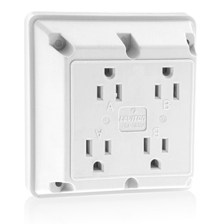 15 Amp 4-in-1 Quadruplex Receptacle/Outlet, Industrial Grade