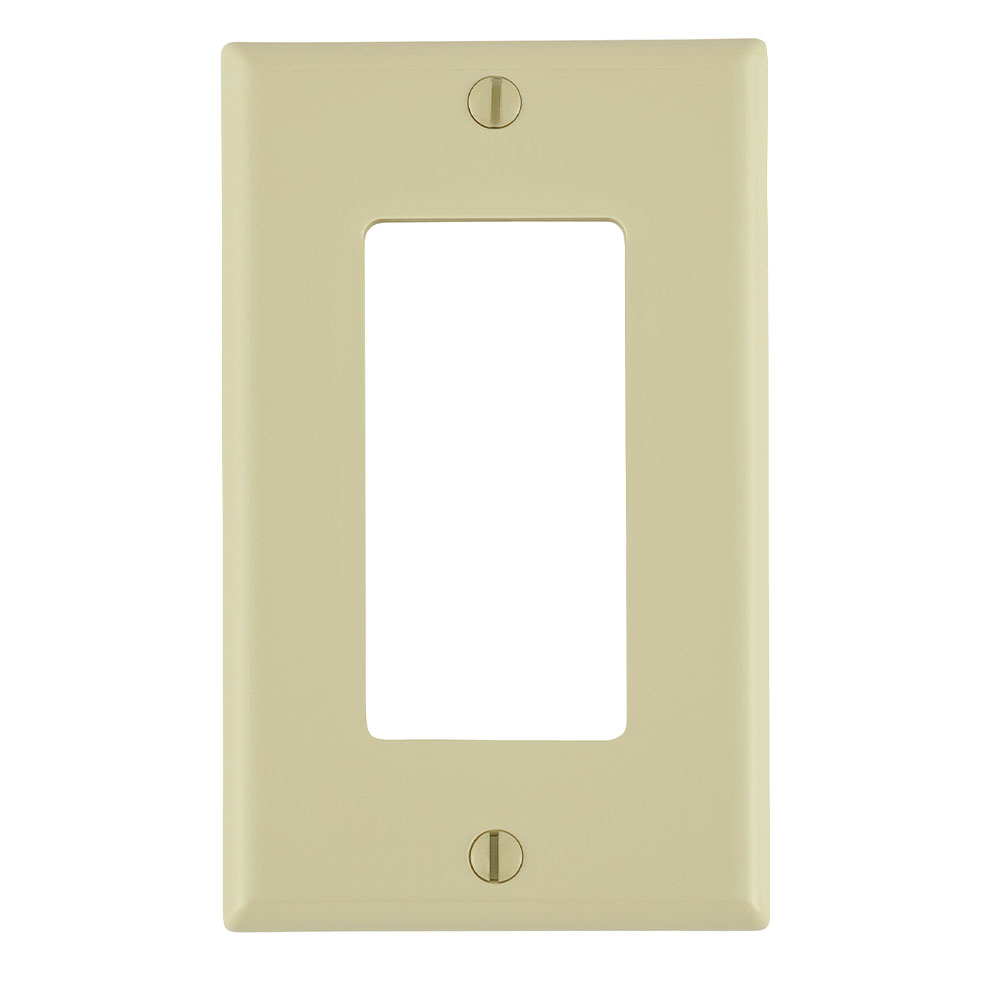 1-Gang Decora/GFCI Device Wallplate, Standard Size, Thermoplastic Nylon, Ivory