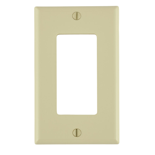 1-Gang Decora/GFCI Device Wallplate, Standard Size, Thermoplastic Nylon, Ivory