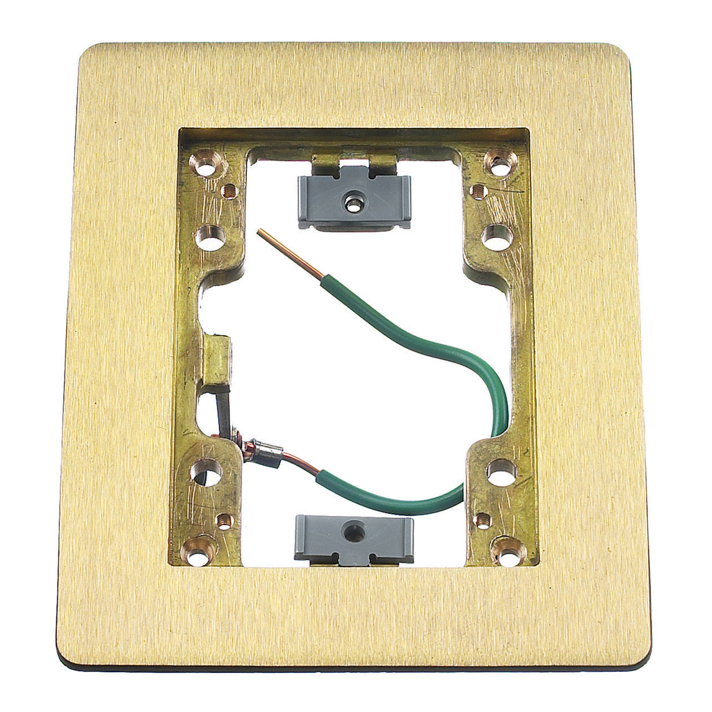 1-Gang Flat Flange with Grounding Wire, Rectangular, 6.00" X 4.85", Brushed Brass