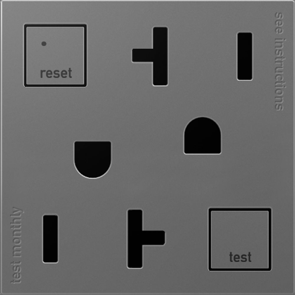 adorne® Tamper-Resistant 20A Duplex Self-Test GFCI Receptacles, Magnesium