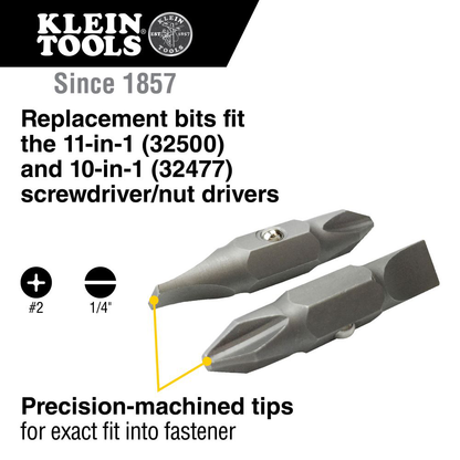 Bit #2 Phillips 1/4-Inch Slotted