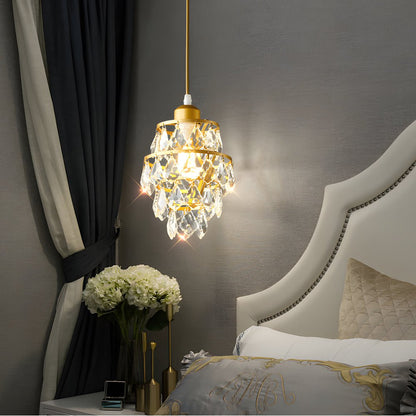 [Open-Box]Mini Crystal Pendant Light Modern Metal Ceiling Light