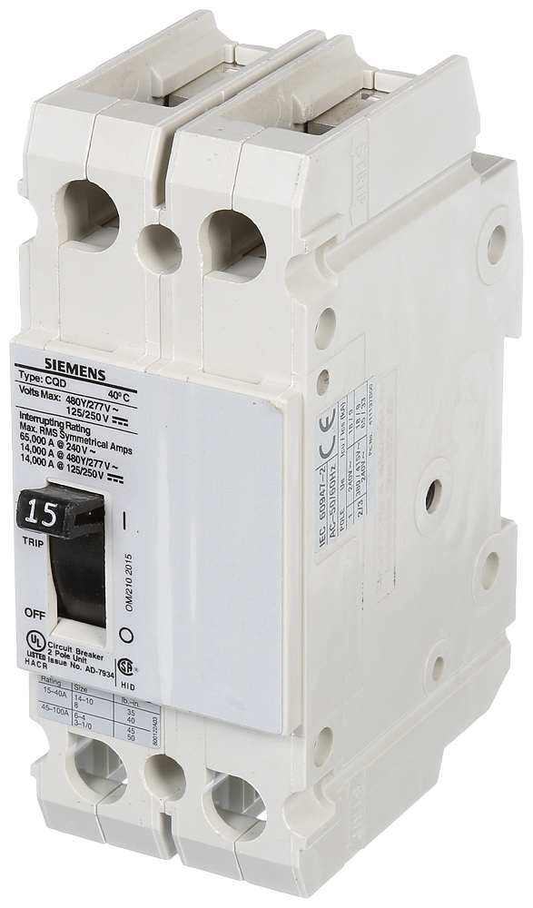 BREAKER CQD 2P 15A 480/277V 14KA DIN