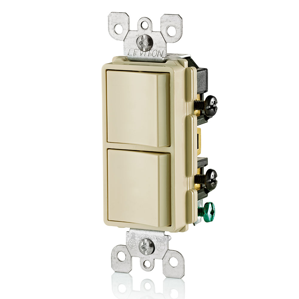 15 Amp Decora Single-Pole / 3-Way Combination Switch, Grounding, Ivory