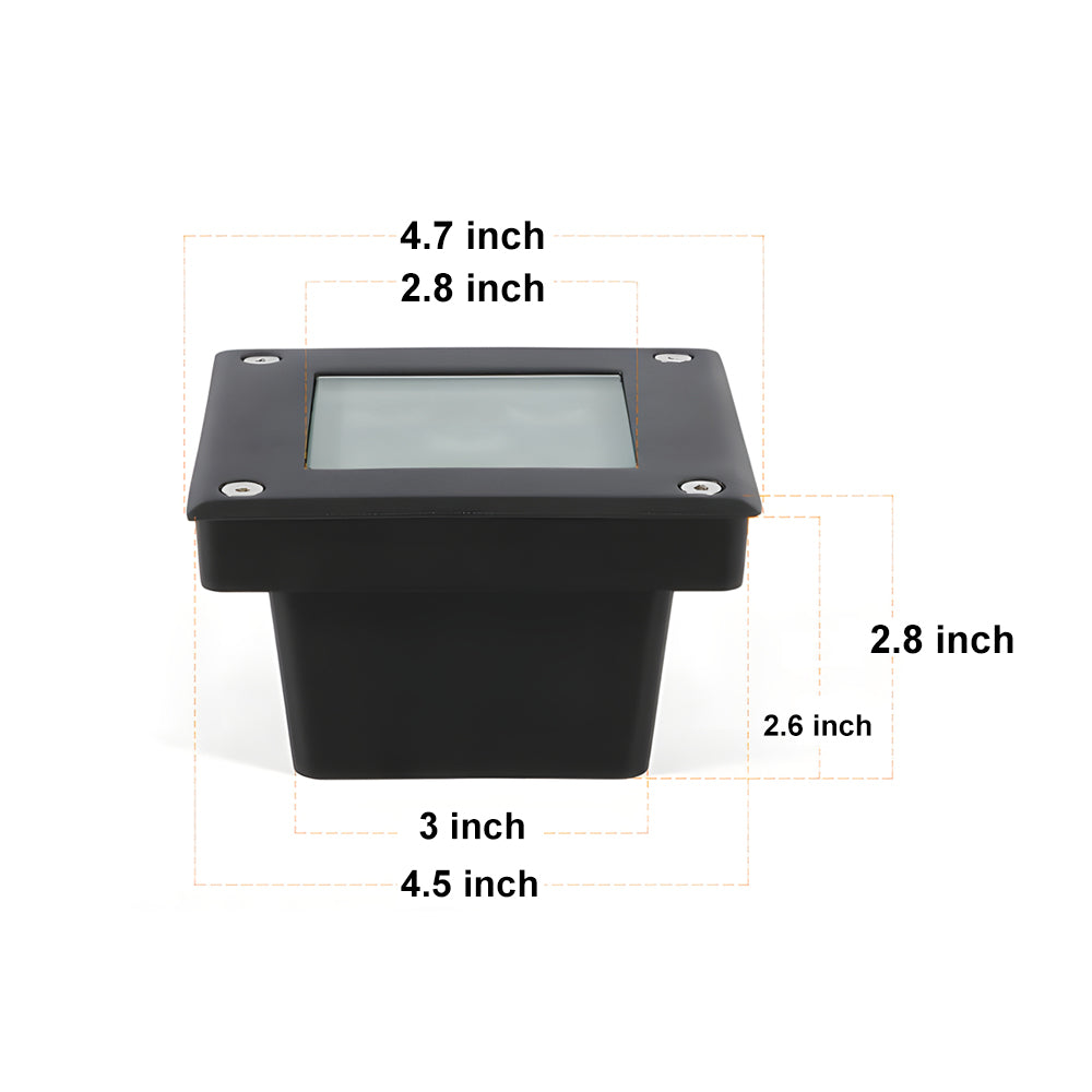 [Open-Box]5-Light LED Modern Square In-Ground Well Lights Step Deck Lighting with Light Sensor for Pathways