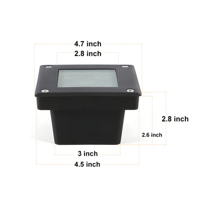 [Open-Box]5-Light LED Modern Square In-Ground Well Lights Step Deck Lighting with Light Sensor for Pathways