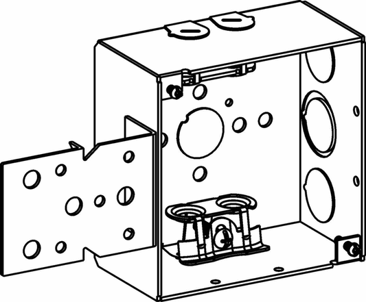 2-1/8" DEEP, 4" SQUARE (4S) DEEP BOX WELDED WITH MC CLAMPS & B BRACKET