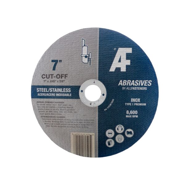11Cw7000 Af 7 X .045 X 7/8 Type 1 Cut Off Wheel Aluminum Oxide For Metal/Stainless 50/Box - 200/Ctn
