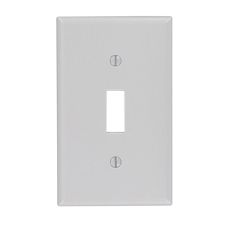 1-Gang Toggle Switch Wallplate, Standard Size, Thermoset, Gray