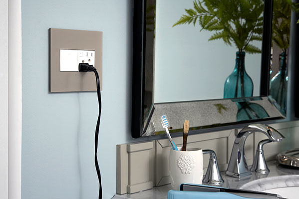 adorne® Tamper-Resistant 15A Duplex Self-Test GFCI Receptacles, White
