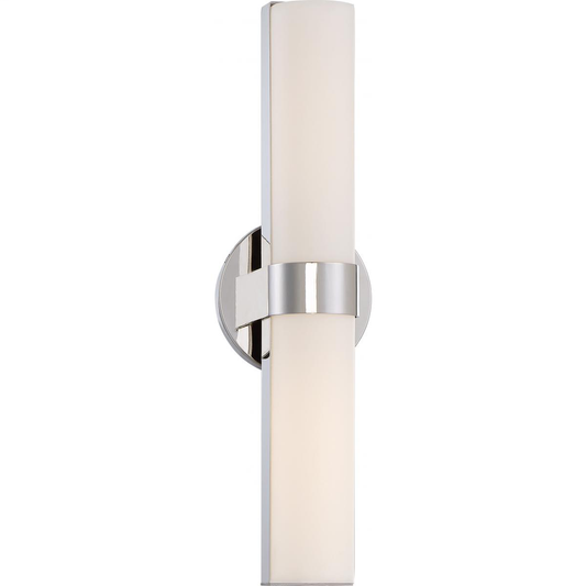 Bond - Double LED Vanity with White Acrylic Lens - Polished Nickel Finish