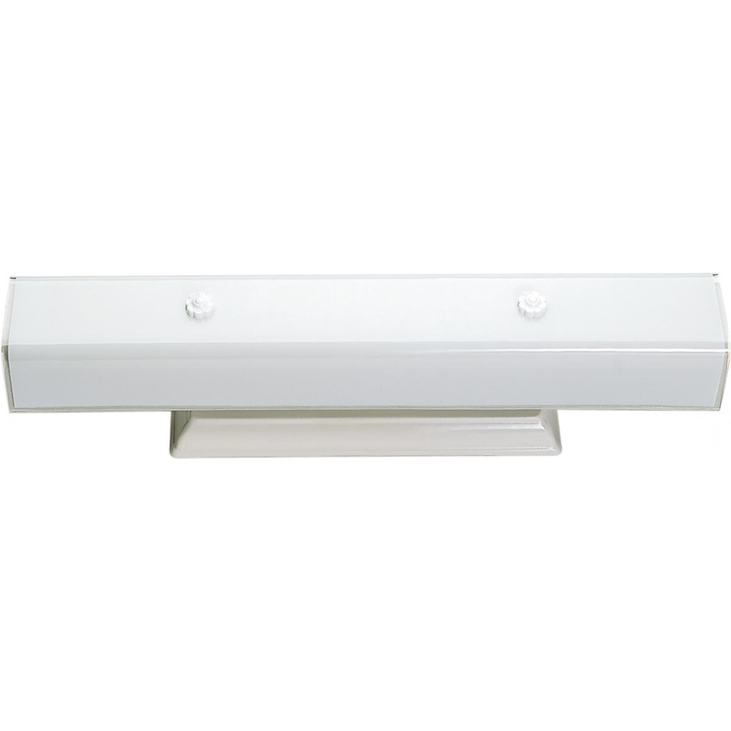 4 Light - 24" Vanity with White "U" Channel Glass - White Finish