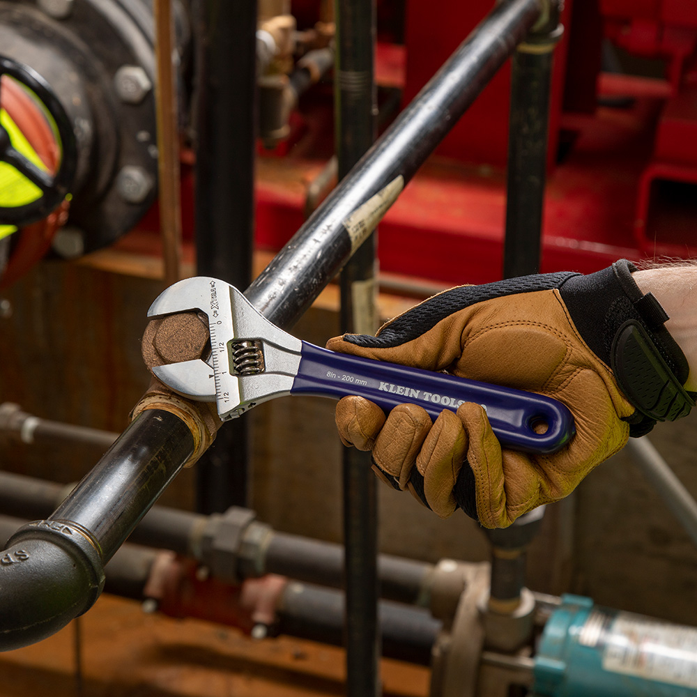 Adjustable Wrench, Extra-Wide Jaw, 8-Inch