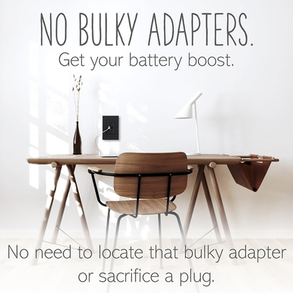 adorne® Dual-USB Outlet , Graphite