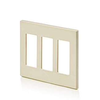 3-Gang Decora Plus Screwless Wallplate Polycarbonate,Light Almond