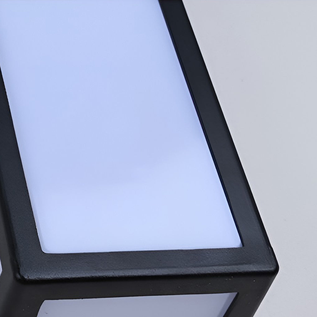 [Open-Box] Warm White Rectangle LED Waterproof Motion Sensor Black Modern Wall Sconce Lighting