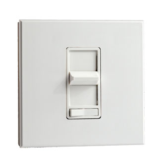 1200VA 900W, 277 Volt AC 60Hz, Single-Pole & 3-Way, Renoir Preset Electro-Mechanical Electronic Mark 10 Powerline Fluorescent Slide Dimmer, Wide Fin, - White