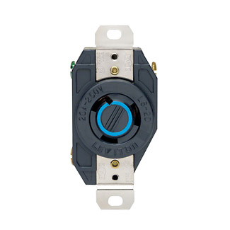 20 Amp, 250 Volt, Flush Mount Locking Receptacle, Industrial Grade