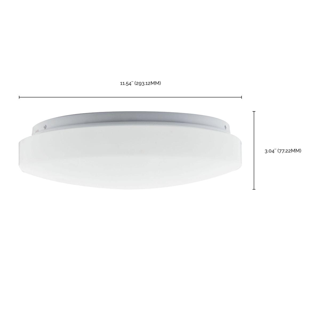11 inch, Acrylic Round, Flush Mounted, LED Light Fixture, CCT Selectable, White Finish, 120V