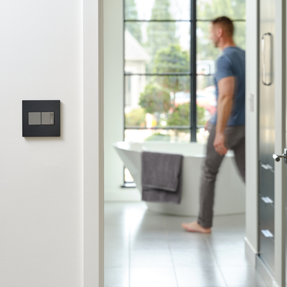 adorne® Graphite 2-Gang Screwless Wall Plate with Microban®
