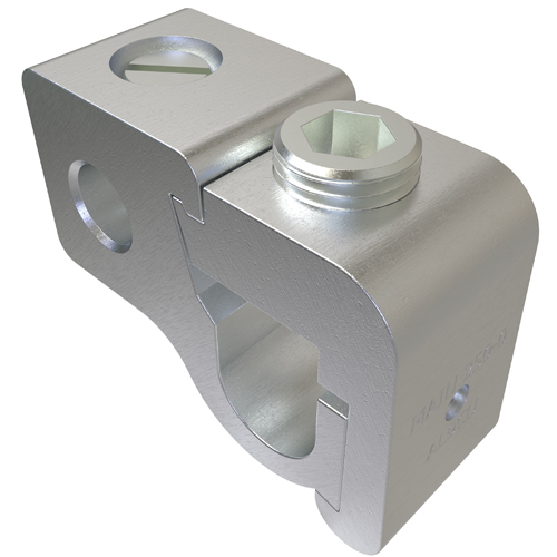 Aluminum Parallel Tap Connector, Dual Rated, Main Conductor Range 250-1/0, Tap Range 1/0-12 AL, 1/0-14 CU, Tin Plated, UL, CSA