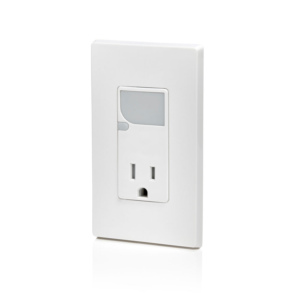 15 Amp Decora Tamper-Resistant Outlet/Receptacle / LED Guide Light Combination Device, White