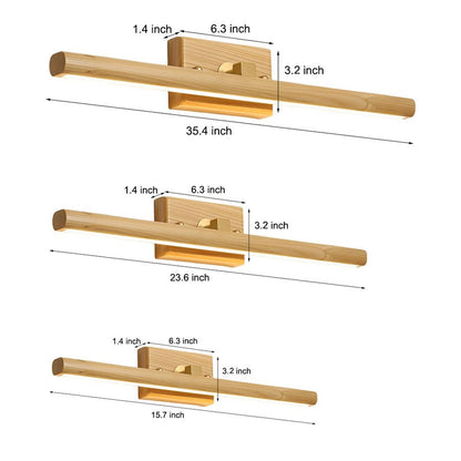 [Open-Box] 15''/23''/35'' Bathroom Vanity Light with Rotatable Wood LED Fixture