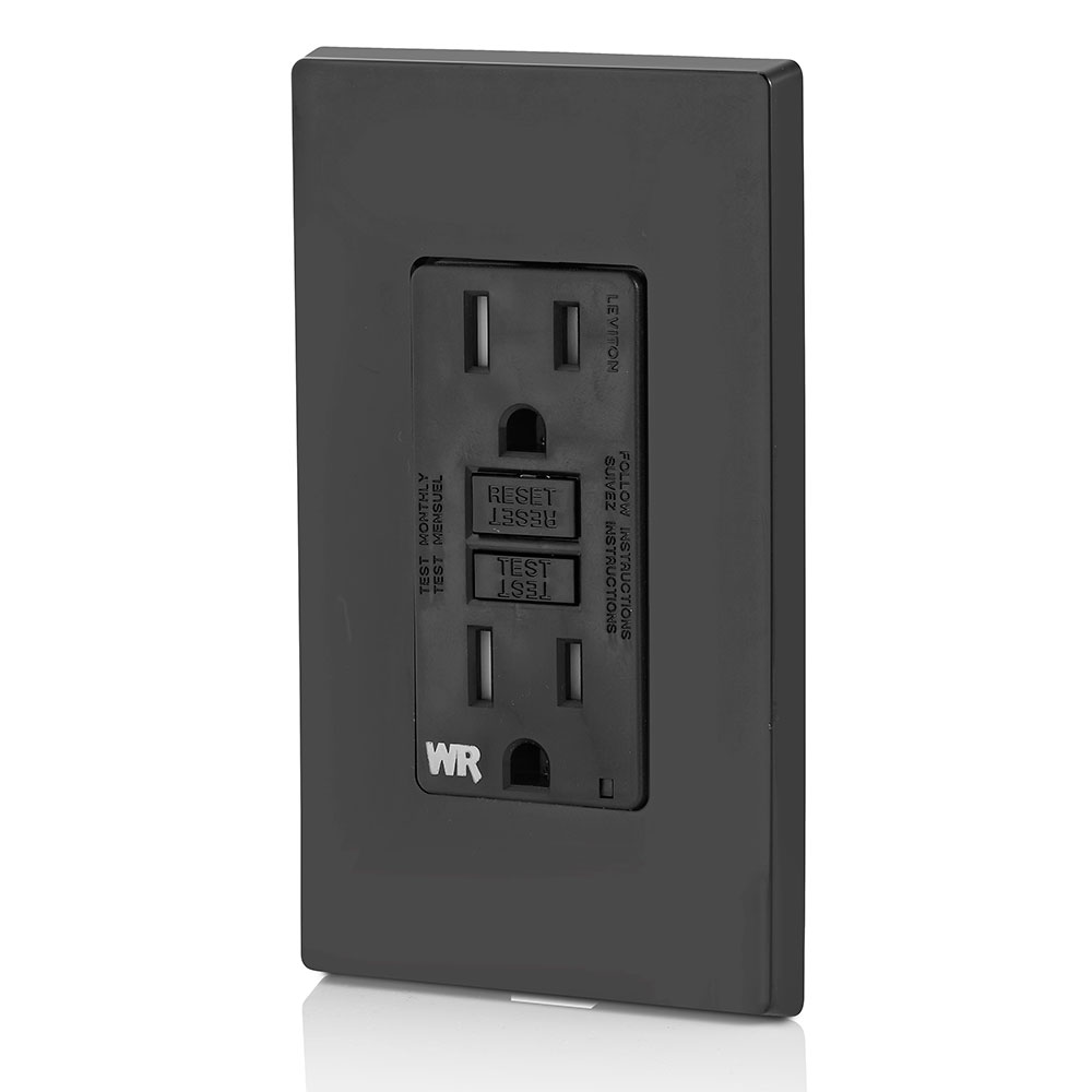 15 Amp GFCI Weather-Resistant Outlet, Self Test, Tamper-Resistant with LED Indicator Light
