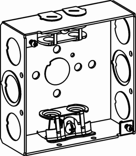 1-1/2" DEEP, 4" SQUARE (4S) BOX WELDED WITH MC CLAMPS