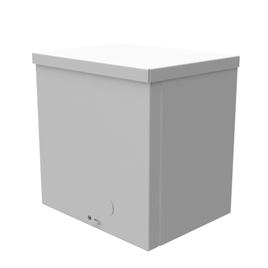 8x6x8 Screw Cover Type 3R UL Listed Steel No Knockouts ANSI 61 Gray Quad D Knockout For Lock Emboss Mounting Holes In Back