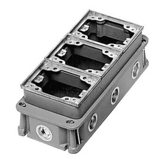 3-Gang, Rectangular, Cast Iron Box, Deep, Fully Adjustable, Aluminum Top