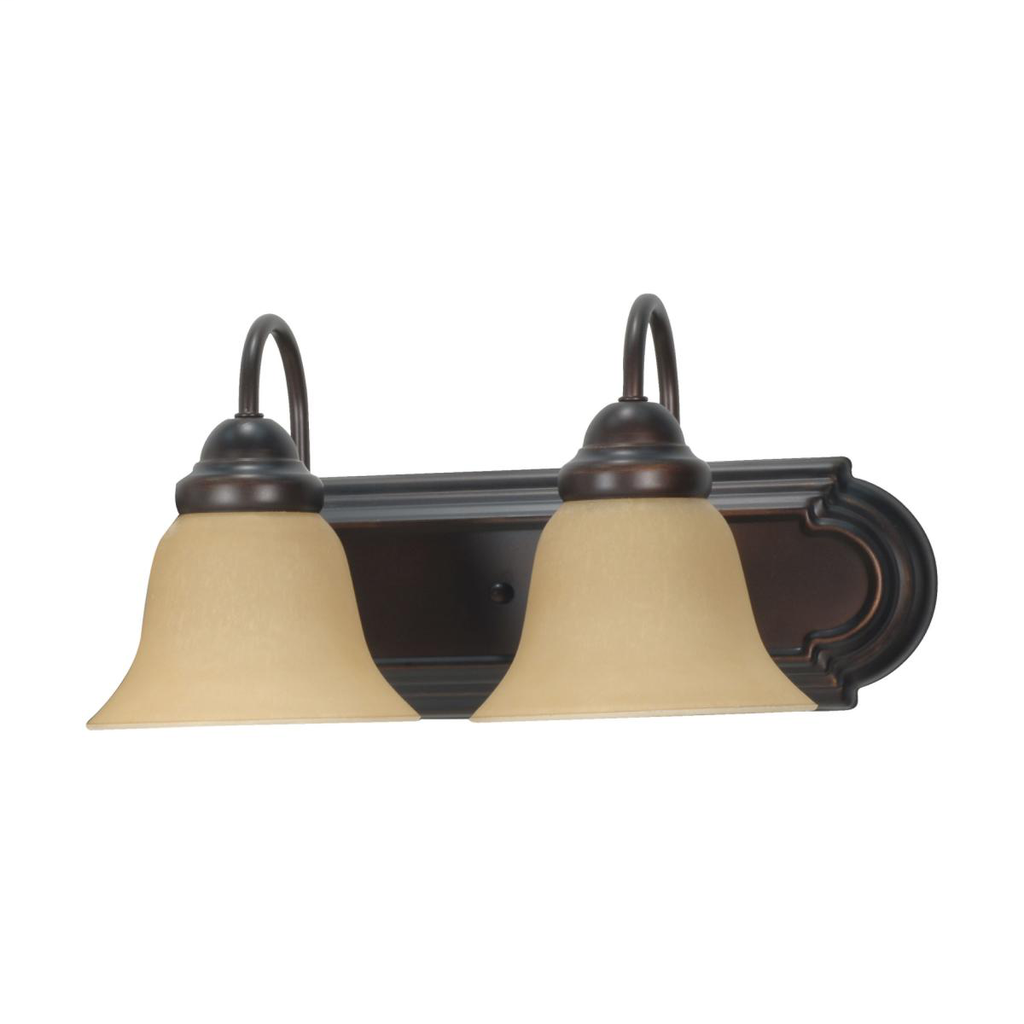 Ballerina - 2 Light 18" Vanity with Champagne Linen Washed Glass - Mahogany Bronze Finish