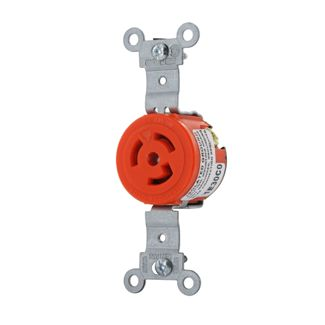 15 Amp, 125 Volt, Single Locking Receptacle, Industrial Grade