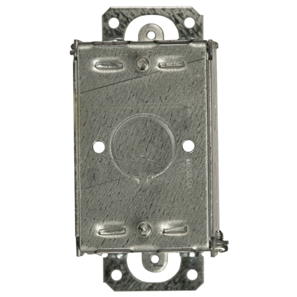 3 in. x 2 in. Switch Box, Gangable, 2-3/4 in. Deep, Seven 1/2 in. KO's & NMSC Clamps, Plaster Ears
