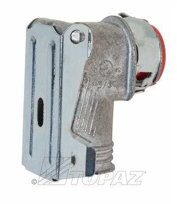 3/8" 90° Double Snap Lock BX Connector