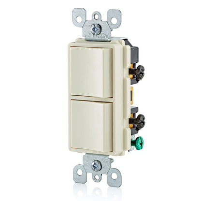 15 Amp Decora Single-Pole / 3-Way Combination Switch, Grounding, Light Almond