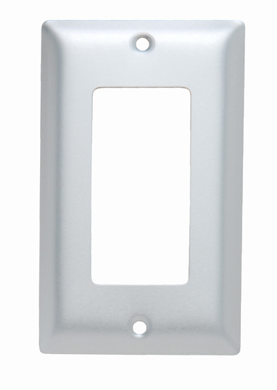 1-Gang Aluminum Wall Plate, 1 Decorator Opening