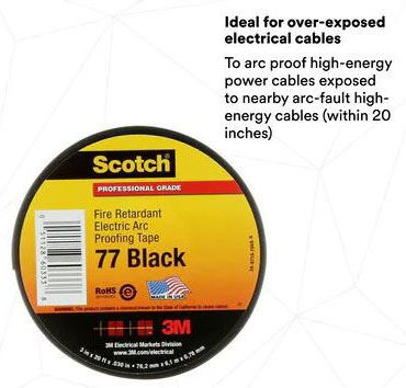 77B-3X20FT, Fire and Electric Arc Proofing Tape